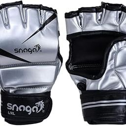 Martial Arts Training Gloves - MMA Gloves with Thich Pad and Adjustable Wristband for Protection and Comfort | All in One Kickboxing, MMA, Boxing, Street Fight, Mitts Gloves (Silver, M)-picture-31