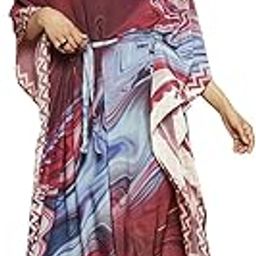 Navyasa Womens Liva Crepe Abstract Print Casual Regular Fit Kaftan Top-image-4