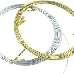 LECRAFT Aluminium Craft Wire, 1mm Flexible, 5 Metre, Gold and Silver, for Jewellery Making and DIY Crafts-image-24