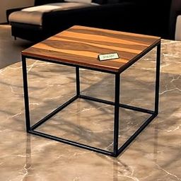 SHALIGRAM ARTS Iron Frame and Wooden Top Center Coffee Table for Hall Living Room || Iron & Wooden Center Teapoy Tea Table Furniture for Home, Office and Restaurants (Brown)-image-8