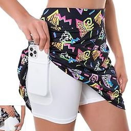 Tennis Skirts for Women with Pockets Inner Shorts, High Waisted Athletic Golf Skorts for Running Workout Sports-image-77
