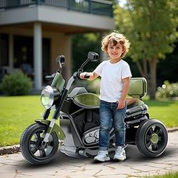 Cockatoo 5ECruise Rechargable Electric Kids Bike with Music&LED, Kids Scooter Bike for 1-5 Years Boys&Girls Powered by 6V Battery & Motor for 4.5-6Hr Ride with Foot Accelerator(Harrlay,Green)-10