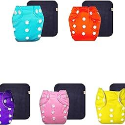 Dumbledo Lite Cloth Diaper with Gray Insert (Pack of 5) | Soft & Gentle | Breathable | Adjustable Snaps | Trusted by Moms | 3 Months – 2 Years | Unisex Baby-picture-8