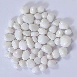Bum Bum Bhole 30Kg Natural Polished Pebble Stones (White Polished) Terrarium|Succulents|Garden Pots|Gardening|Bamboo Plants & Multi Purpose Pack-15
