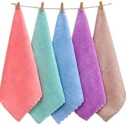 Ally Vinny Soft Face Towel for Women, Kids and New Born Babies | Microfiber Towel Handkerchief | Small Size 25x25 Cm | Soft and Super Absorbent Hand Towel for Kids | Set of 12 | Multicolour-54