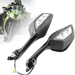 Moto Powerz LED rear view mirror for Ninja/Kawasaki/KTM Duke (all models) universal bike side mirror with led indicator-image-34