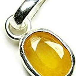 Srilankan Pukhraj Stone 6 Ratti Silver Pendant Original Certified Semi Transparent 5.50 Carat Yellow Sapphire Locket पुखराज पत्थर Pushkraj Ratan Pendant For Gifting पुखराज रत्न ओरिजिनल 6 रत्ती पीला सफायर श्रीलंकन-45
