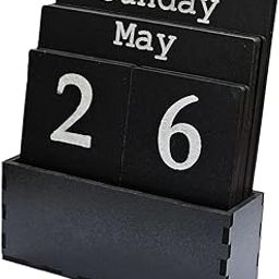 LACUM's Handcrafted Laser-Cut Engineering Wood Desk Perpetual Calendar - Elegant and Durable Date Display for Home, Office, or Study - Eco-Friendly Vintage-Style Organizer (Black)-image-50