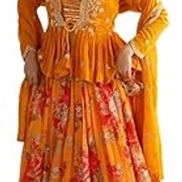 Women’s Yellow Designer Lehenga Choli – Thread Work, Sequins & Digital Print Detailing-picture-13