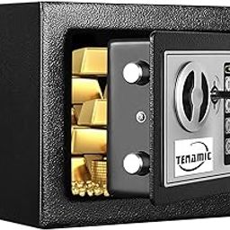 TENAMIC Safe Box 0.23 Cubic Feet Electronic Digital Security Box, Keypad Lock Box Cabinet Safes, Solid Alloy Steel Office Hotel Home Safe, Black-13