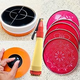 Artonezt Plastic Rangoli Magic Stamp Kit Set of 7 Pc for Making Unique and Beautiful Rangoli Designs-image-66