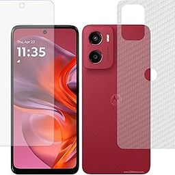ZINGTEL Matte Flexible Fiber Tempered Glass with 3D Carbon Fiber Back Skin Compatible With Motorola G05 AntiGlare Screen Protector Combo, Front & Back Screen Guard-image-110