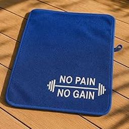 No Pain No Gain” Gym Towel – Sweat Absorbent Quick Dry Microfiber Towel for Workout, Fitness, Yoga, Men & Women(Blue)-image-11