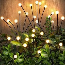 DEIZA Firefly Outdoor Solar Lights 8 LED with Flash Mode, Starburst Swaying Warm Garden Light | Path Lights for Pots, Balcony, Crystal Ball Firefly 8 Light (Assorted, 1-pc)-image-99