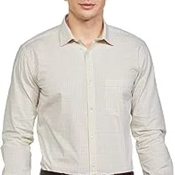 park avenue Men's Pure Cotton Checks Pattern Slim Fit Semi Cutaway Collar Full Sleeve Formal Shirt-picture-49