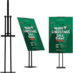 Climberty® Stainless Steel Upright Sign Stand, Adjustable Height & Angle, Tilting Poster Display Holder, Commercial Restaurant Menu Stand, Floor Sign Rack-image-59