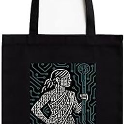 Binary Women Gamer Quote Tote Bag for Tech Lovers | Black Cotton A4 Size Tote Bag with Zip for School, Office & Daily Use | 16x14 Inch | Geek Gift for Gamers-image-92