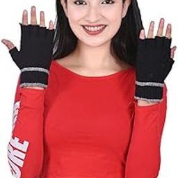 FabNext�-Women/Ladies/Girl's (Fingure Cut) Soft & Cozy Premium Winter Warm Hand Gloves Black Color fit for 12 Years & Above - Pack of 1 Pair-picture-9