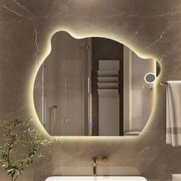 MIRROROLOGY INDUSTRY 24x24 Inch LED Hello Kitty Mirror for Bedroom and Living Room – Touch Sensor, Adjustable Brightness, 3 Light Modes (Warm, Natural, White), Decorative Wall-Mounted Design-image-61