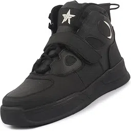 fausto Men High Ankle Casual Chunky Lace Up Sneakers with Hook and Loop Closure Strap|Rubber Outsole High Top Basketball Shoes-picture-3