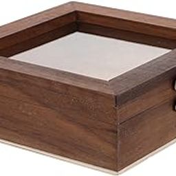 MAGICLULU Display Case Clear Lid for Butterfly Specimens Vintage Wooden Frame Dust Storage for Dried Flowers and Collectibles Natural Walnut Finish-image-13