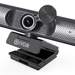 Oivom Webcam with Microphone and Speaker, 1080P Webcam for Computer Computer, Laptop, USB Camera with Physical Privacy Cover, Plug and Play, Webcam-18