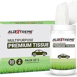AllExtreme Portable Multi Purpose Tissues Cup Holder Cylinder Tissue Box Napkin Case 50 Pulls for car Home & Travel - (Pack of 5, 1 Canister -Including Tissues + 4 Refills)-18