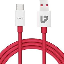 ULTRAPROLINK 100W SUPERVOOC fast charging Type C Cable| Compatible with Oneplus,Oppo,Realme, Redmi,Xiaomi|1m USB A-C TPE Cable| Supports Dash,Warp,Vooc,SuperVooc,Dart|Made in India|UL1216RD-0100|Red-17