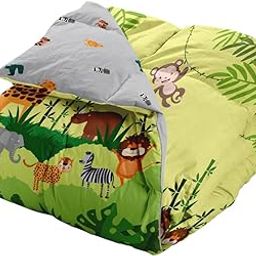 POLKA TOTS Cartoon Printed Comforter Baby Blanket and 2 Way Design Reversible Quilt for 0 to 7 Years Kids (Jungle)-image-80