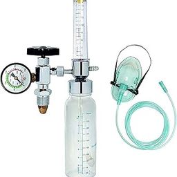 Urmit Oxygen Flow Meter Adjustment Oxygen Valve with Regulator oxygen Flow Meter With Rotameter Humidifier Bottle Flow Meter With Oxygen Face Mask Oxygen Flow Meter With Regulator and Mask-12