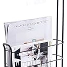 INDIAN DECOR. 43007 Metal Scroll Design Bathroom Magazine Storage Rack with Toilet Paper Dispenser and Magazine Basket/Magazine Holder/Magazine Rack - Black-22