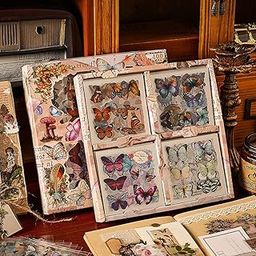 R H LIFESTYLE 100 Pcs Butterfly Self-Adhesive Sticker Vintage Retro Decorative Stickers For Paper Scarpbooking, Journaling, Greeting Card, Projects And DIY Art Craft (Butterfly), 16.5 Cm X 16.5 Cms-picture-11
