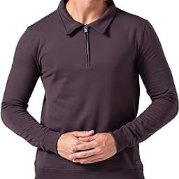 DAMENSCH Mens Solid Regular Fit Microfibre Elastane Full Sleeve Half Zip Statement Elemental Sweatshirt Comfortable Casual Wear Half-Zip Sweatshirt-image-34