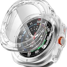 VEMIGON Hard PC Case Compatible with Samsung Galaxy Watch Ultra 47mm 2024 Screen Protector, Anti-Slip Ultra-Thin Scratch Resistant Cover with Tempered Glass for Samsung Watch 7 Ultra - (47mm Clear)-4