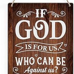 Inspirational Christian Gifts Religious Gifts Scripture Bible Verse Wall Art Farmhouse Hanging Wall Decor Wood Sign for Home Office Kitchen Christian Room Bedroom Bathroom-image-40