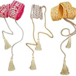 Traditional Set of 3 Fashionable Adjustable Decorative Belts for Women and Girls | Navratri Belts | Kamarpatta kamarband-image-3