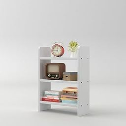 flux Book Shelf Wooden | Book Shelf Wooden Rack | Book Organizer Shelf | Multipurpose Rack | Storage Organizer 3 Tier, Particle Board with a Laminate Finish Size (56x15x40) cm White-17