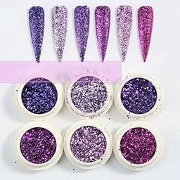 Brille Bee Professional Nail Art Hexagonal Chunky Glitter Set - Sparkling Miller Effect (Purple)-image-31