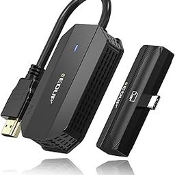 Wireless HDMl Transmitter and Receiver 4K Decode 1080P Output, Wireless HDMI Extender, 164FT Range, 2.4G & 5G, Plug and Play, Support Type-C 3.1 USB-C Port Smartphone/Laptop with DP-Alt-0