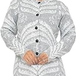 Womens Winter wear Full Sleeve self Design Cardigan (Black -M)-image-13