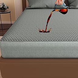 Ayka Waterproof Knitted Mattress Protector King Size Breathable Hypoallergenic Noiseless Ultra Soft Fitted Bed Protector 78x72 inch Mattress/Bed Cover (King 78 * 72”, Grey)-28