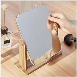 draval Portable Wooden Tabletop Mirror – Adjustable Frame for Dorm & Travel Natural Wood Desk Mirror – Minimalist Vanity Mirror-image-13