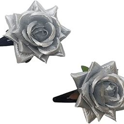Handmade Artificial Rose Flower Tiktok Hairpin | Bridal Hair Accessories | Artificial Rose Hair pin | Stylish and Elegant Hair Accessories for Women & Girls | Pack of 2-34