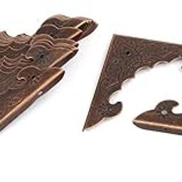 Ubersweet® Box Chest Desk 40mm x 40mm x 4mm Cover Corner Protectors Copper Tone 20PCS-image-50