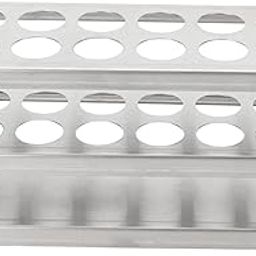 Test Tube Rack 12 Holes Metal Test Tube Vial Shot Glasses Holder Rack, Solid Stable 304 Stainless Steel Centrifuge Tube Holder 3 Tiers 0.75in Diameter for Laboratory School 6.3 x 3.3 x 2.4in-19