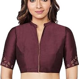 Maroon Cotton Silk Embriodered Blouse(D-1005522-MAROON)-image-5