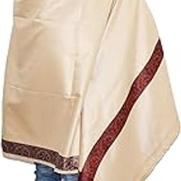 Men Shawl Self Design Wool Beige-43