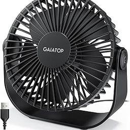Gaiatop USB Desk Fan, 3 Speeds Portable Small Fan with Strong Airflow, 5.5 Inch Quiet Table Fan, 90° Rotate Personal Cooling Fan For Bedroom Home Office Desktop Travel (Black)-18