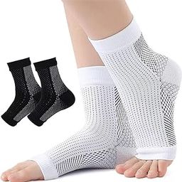 2 Pairs Ankle Support Socks Sports Anti-slip Ankle Compression Socks Pain Relief Fasciitis Compression Socks Elastic Ankle Compression Socks for Fitness, Running-picture-42