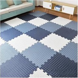 SIGNATRON 24mm Thick Exercise Mat Tiles, Gym Floor Mat Rubber, Interlocking Foam for Gymnastics, Exercise, Play Areas, Home Gyms, Dance Studios, Yoga (6 Tiles - 24 Sq Ft, Navy Blue - Grey - White)-15